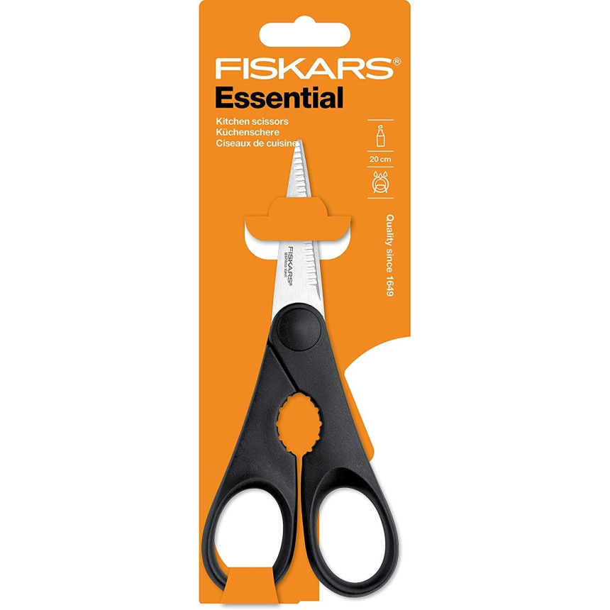 Ножиці кухонні Fiskars Essential з відкривачем для пляшок (1023820)