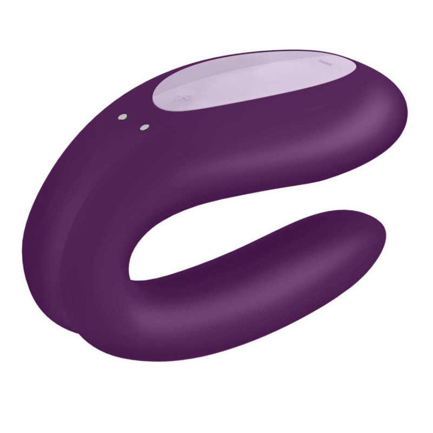 Вібратор для пари з керуванням через програму Satisfyer Double Joy Purple - 9х5.7см, (фіолетовий)